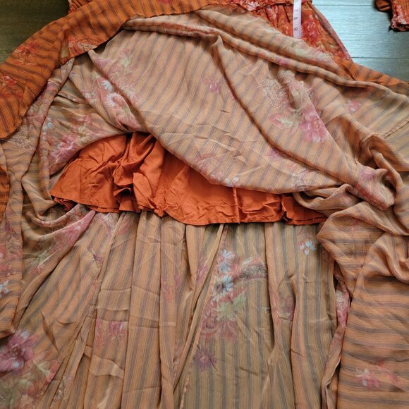 Free People Angel Eyes Maxi Dress Womens M Whimsy Fairy Floral Boho Chic Prairie - Picture 5 of 9